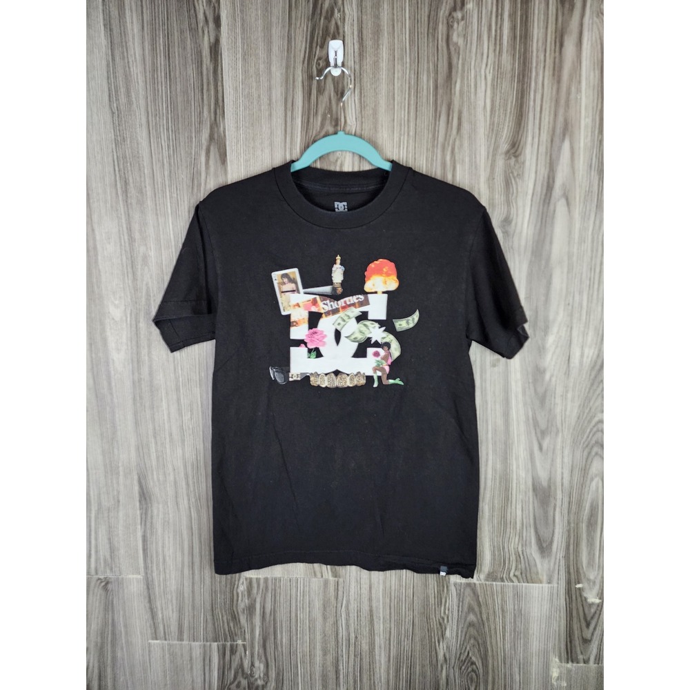 DC Shoes x 40s & Shorties Mens Graphic T-Shirt‎ Black Short Sleeve Small